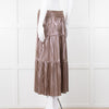 Ba&sh Metallic Gold and Purple Tiered Midi Skirt