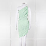 Norma Kamali Pistachio One Shoulder Ruched Dress
