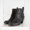 Acne Studios Black Leather Short Boots With Side Zip