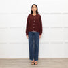 Doen Burgundy Alpaca Wool Blend Cardigan