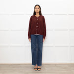 Doen Burgundy Alpaca Wool Blend Cardigan