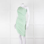 Norma Kamali Pistachio One Shoulder Ruched Dress