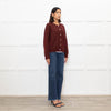 Doen Burgundy Alpaca Wool Blend Cardigan