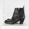 Acne Studios Black Leather Short Boots With Side Zip