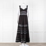 Charo Ruiz Black Lace Insert Maxi Dress