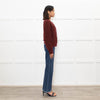 Doen Burgundy Alpaca Wool Blend Cardigan