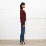Doen Burgundy Alpaca Wool Blend Cardigan