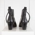 Acne Studios Black Leather Short Boots With Side Zip
