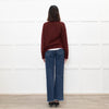 Doen Burgundy Alpaca Wool Blend Cardigan
