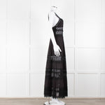 Charo Ruiz Black Lace Insert Maxi Dress