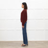 Doen Burgundy Alpaca Wool Blend Cardigan