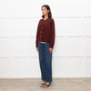 Doen Burgundy Alpaca Wool Blend Cardigan