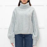 Paige Pale Blue Wool Blend Rollneck