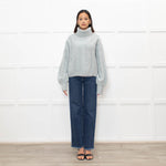 Paige Pale Blue Wool Blend Rollneck