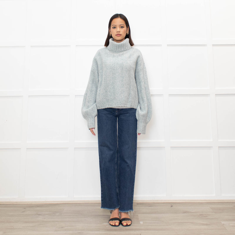 Paige Pale Blue Wool Blend Rollneck