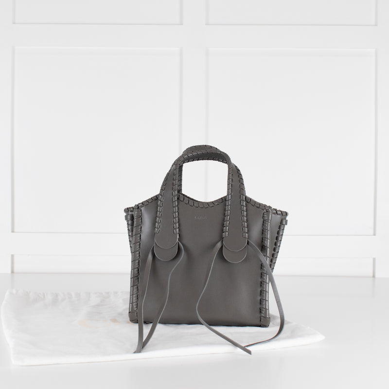 Chloe Elephant Grey Small Whipstitch Tote Bag