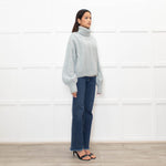 Paige Pale Blue Wool Blend Rollneck
