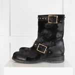 Jimmy Choo Black Dash Suede Studded Biker Boots