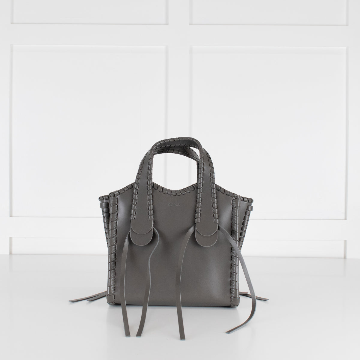 Chloe Elephant Grey Small Whipstitch Tote Bag