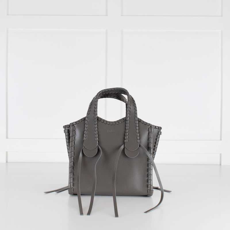 Chloe Elephant Grey Small Whipstitch Tote Bag