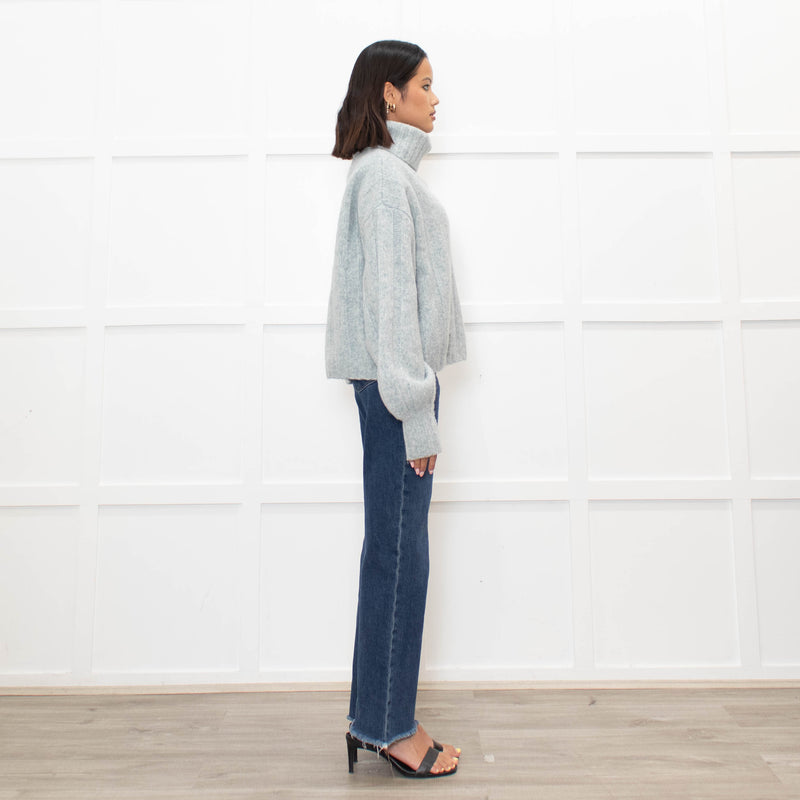 Paige Pale Blue Wool Blend Rollneck