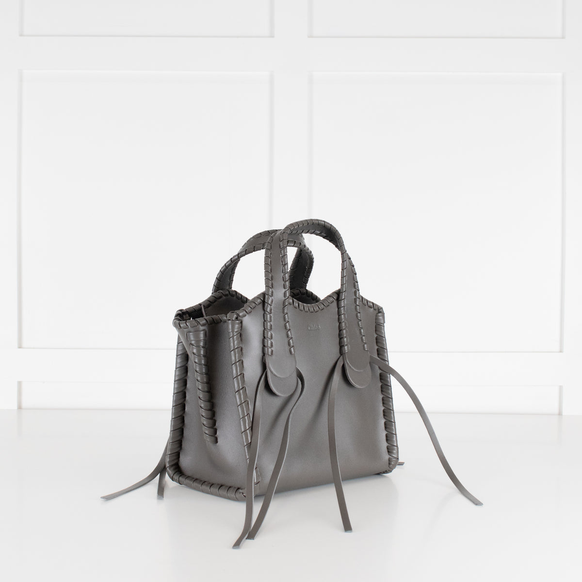 Chloe Elephant Grey Small Whipstitch Tote Bag