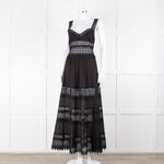 Charo Ruiz Black Lace Insert Maxi Dress