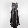 D Exterior Black Sheer Embroidered Top with Long Back Hem