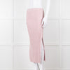 Jonathan Simkhai Pink Ribbed Button Side Midi Skirt