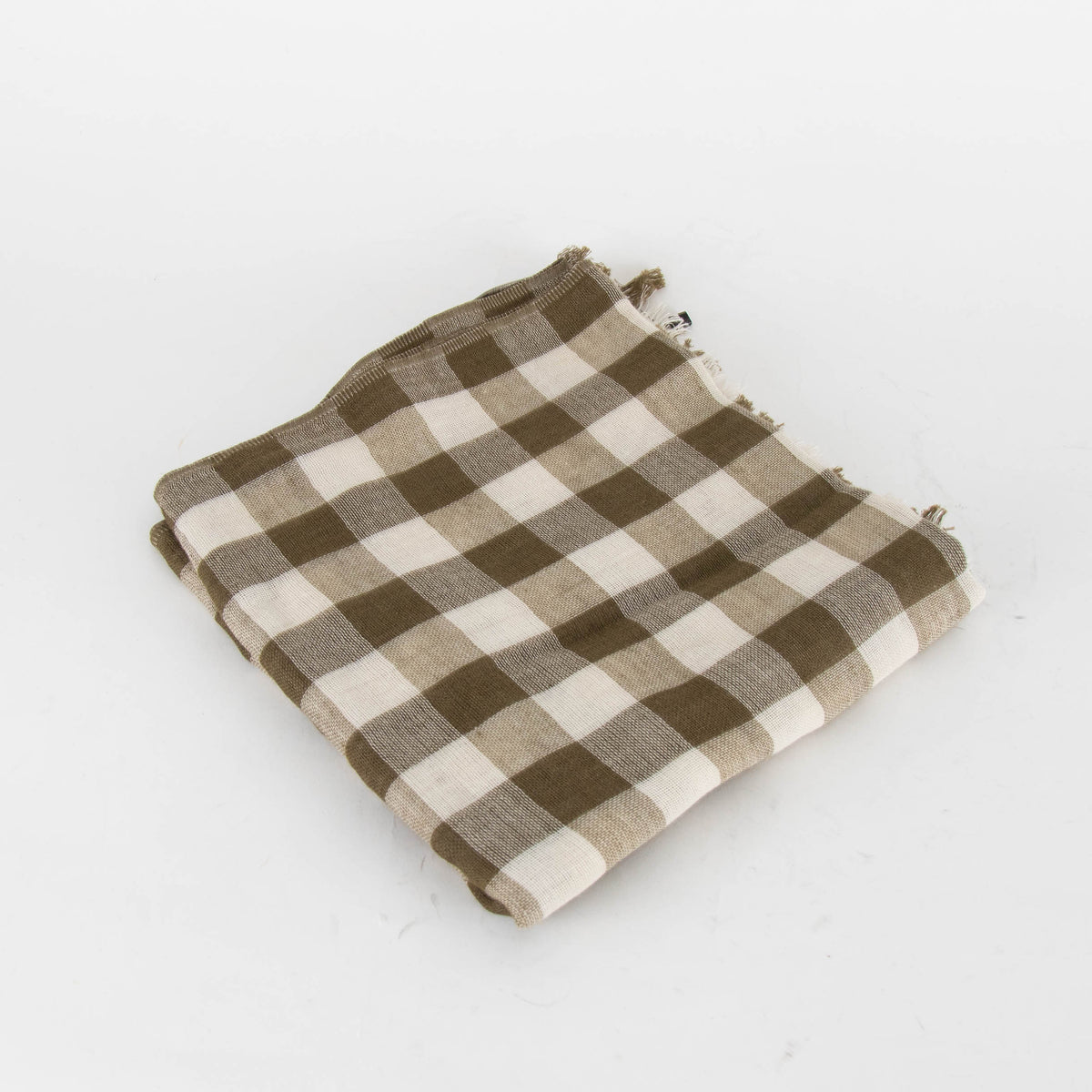 Weekend Max Mara Khaki Check Linen Scarf