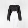 Anine Bing Black Crochet Knit Longsleeve Top