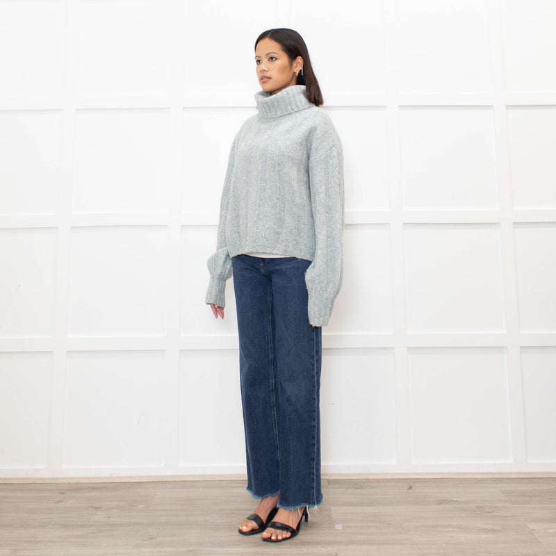 Paige Pale Blue Wool Blend Rollneck