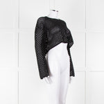 Anine Bing Black Crochet Knit Longsleeve Top