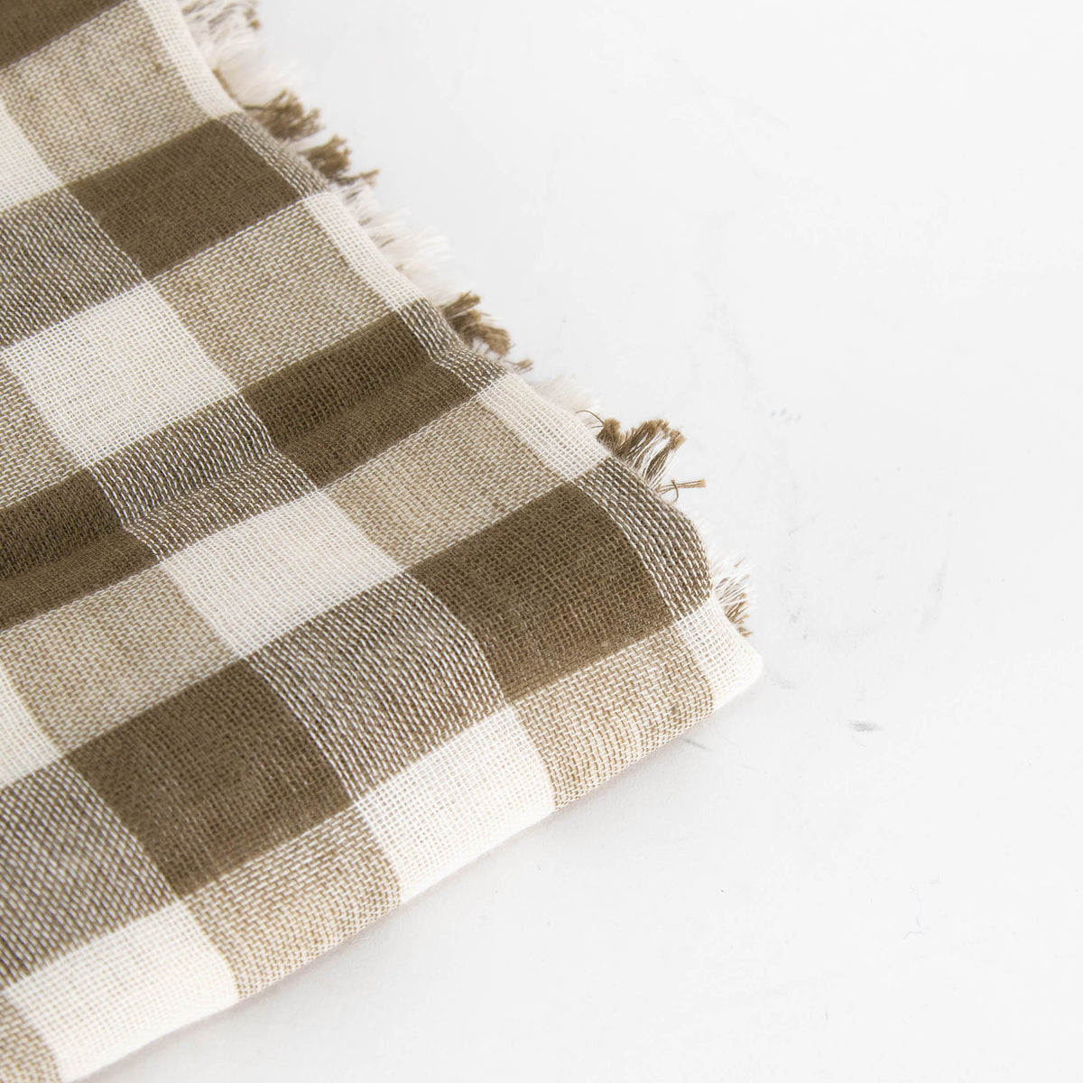 Weekend Max Mara Khaki Check Linen Scarf