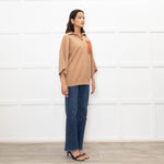 Roksanda Tan knit Orange Pocket Oversized Knit Top