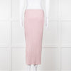 Jonathan Simkhai Pink Ribbed Button Side Midi Skirt