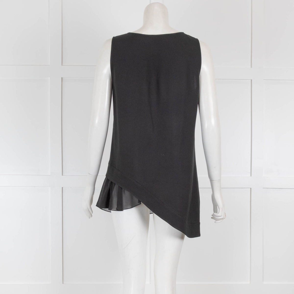 Philosophy Black Tiered Top with Sheer Hem