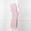 Jonathan Simkhai Pink Ribbed Button Side Midi Skirt