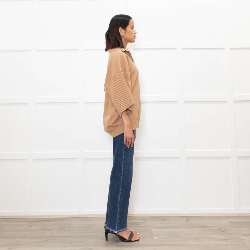 Roksanda Tan knit Orange Pocket Oversized Knit Top