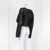 Anine Bing Black Crochet Knit Longsleeve Top