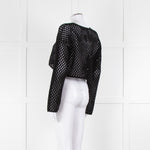 Anine Bing Black Crochet Knit Longsleeve Top