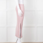 Jonathan Simkhai Pink Ribbed Button Side Midi Skirt