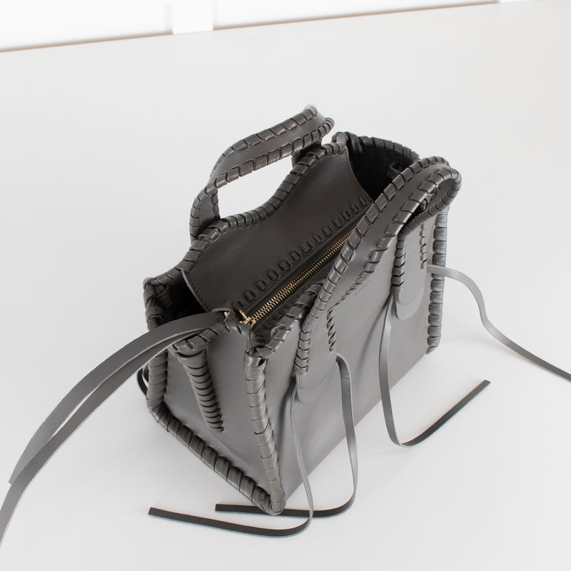 Chloe Elephant Grey Small Whipstitch Tote Bag