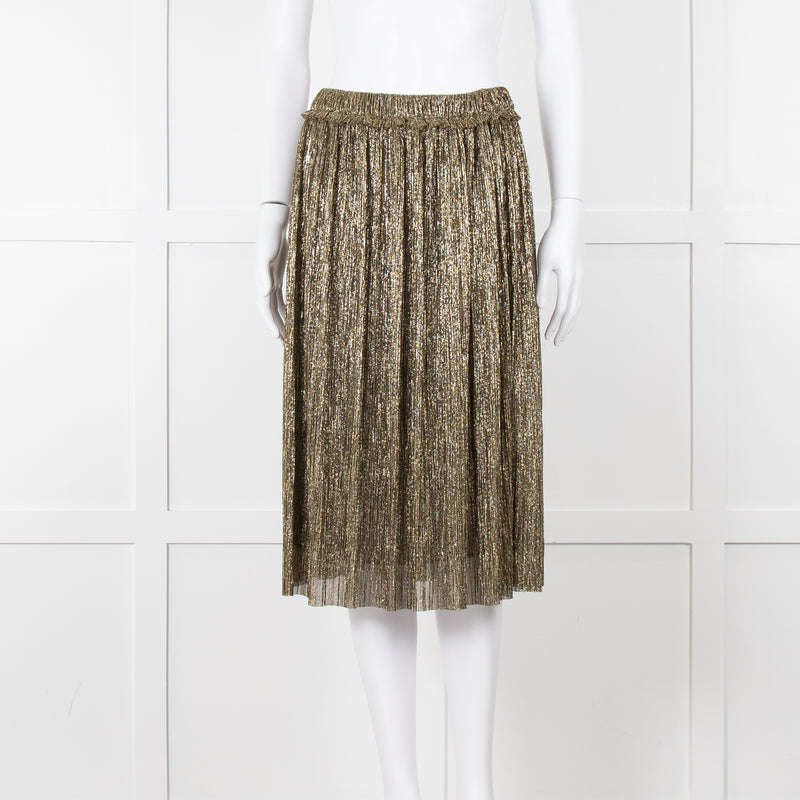 Isabel Marant Etoile Gold Plisse Skirt