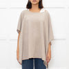 Fabiana Filippi Neutral Beige Silver Bead Trim Knitted Poncho