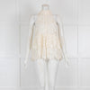 Ganni Cream Lace Halter Neck Top
