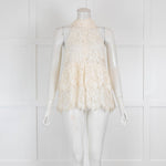 Ganni Cream Lace Halter Neck Top