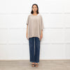 Fabiana Filippi Neutral Beige Silver Bead Trim Knitted Poncho