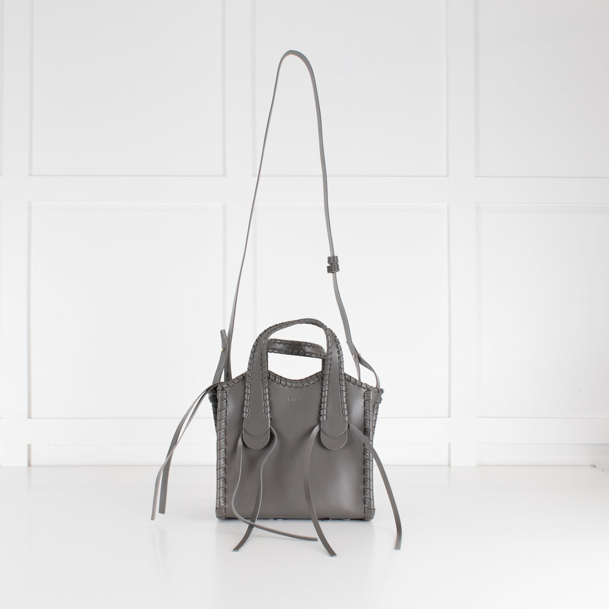 Chloe Elephant Grey Small Whipstitch Tote Bag