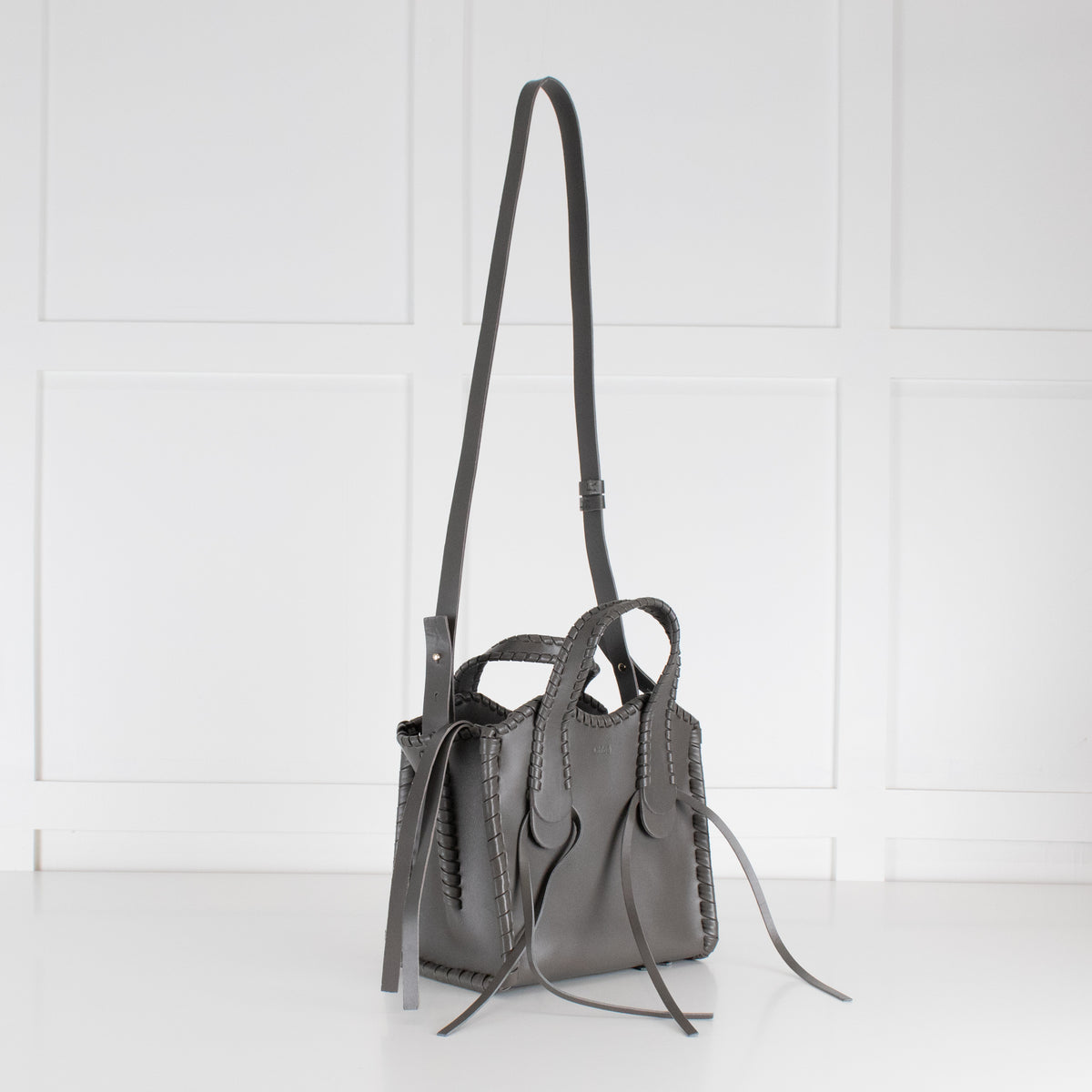 Chloe Elephant Grey Small Whipstitch Tote Bag